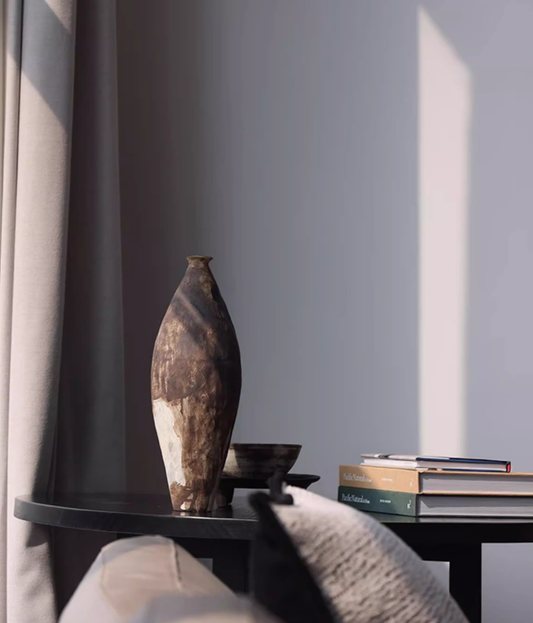 Flame-Kissed Artisan Clay Vessel