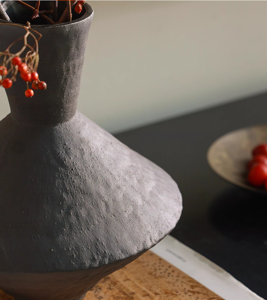 Shadow Earth Textured Clay Vase
