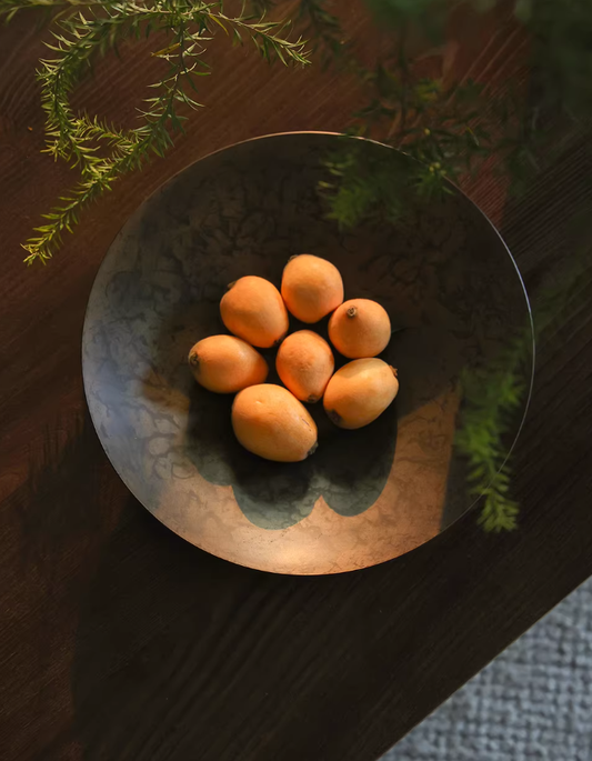 Golden Orchard Brass Fruit Bowl