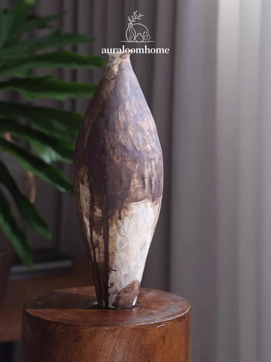 Flame-Kissed Artisan Clay Vessel